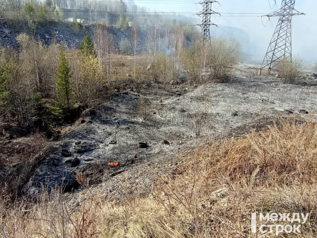 В Нижнем Тагиле на ГГМ горела нелегальная свалка за гаражами (ВИДЕО)