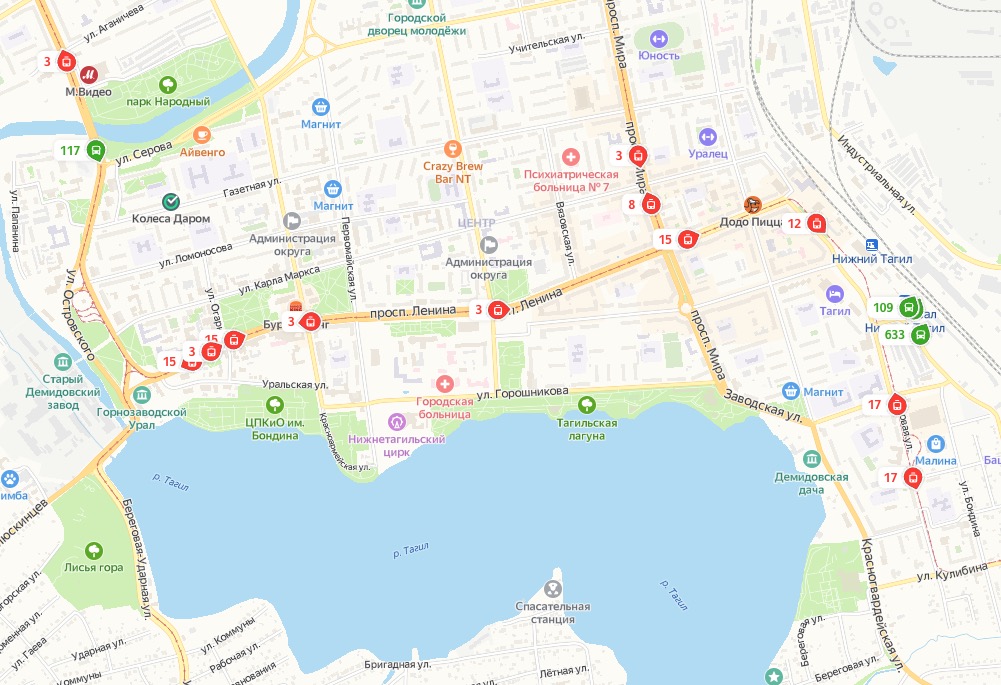 Трамваи Нижнего Тагила появились на картах Яндекса