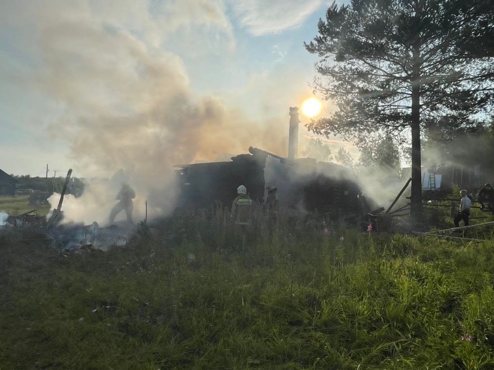 Фото пожара в деревне